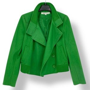 Kenneth Cole Vibrant Green Wool Blend Peacoat Jacket Wms Sz Med